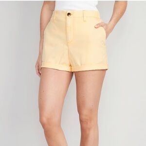 Old Navy Size L Golden Straw High-Waisted OGC Pull-On Chino Shorts